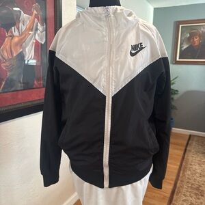 Nike White Lightweight Zip Windbreaker